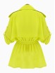 Yellow Rolled Sleeves Casual Coat with Epaulet and Belt
