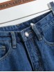 Contrast Mesh Ripped Denim Shorts